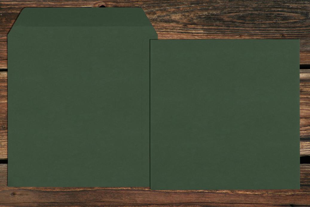 Versandtaschen 220x220 mm Nassklebend Dunkelgrün 120 g/qm